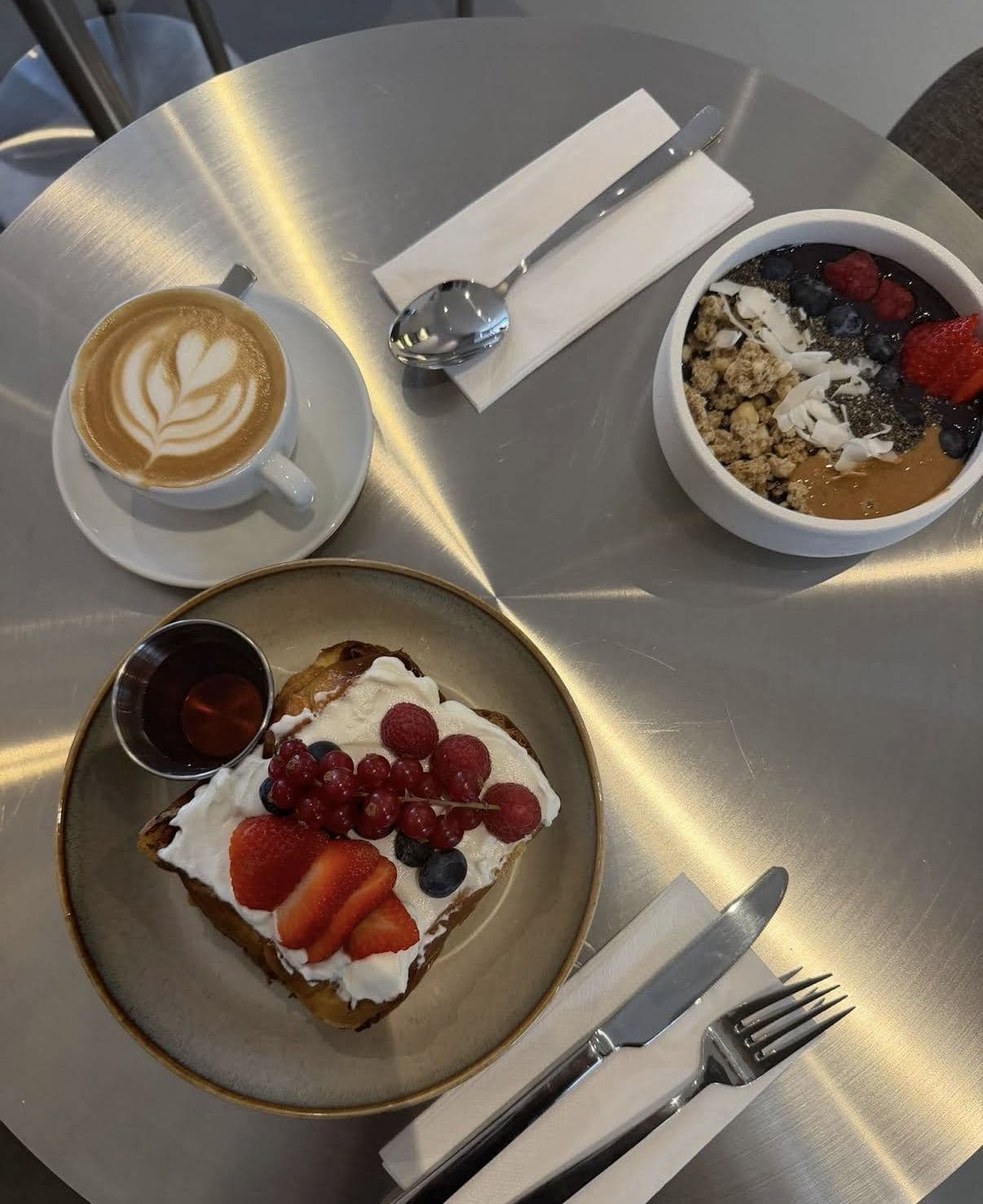 Flatlay table with multiple dishes