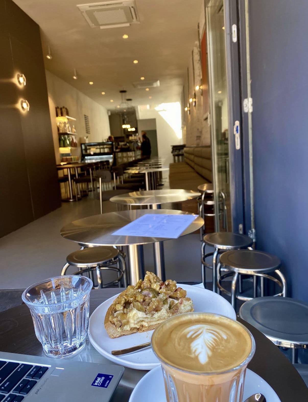 Iced coffee and walnut tart
